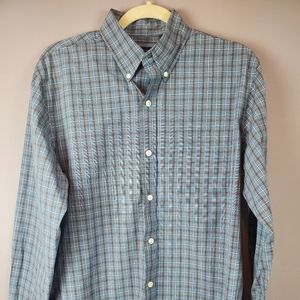 Arrow Plaid Button Down Shirt, Size S